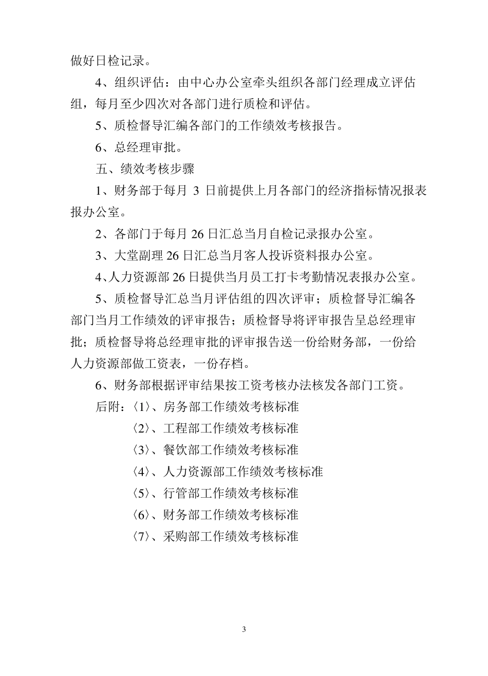 五星级酒店绩效考核质检标准_第3页