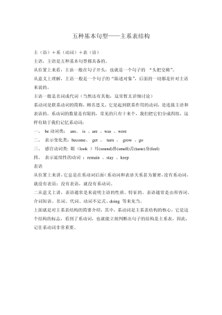 五种基本句型主系表结构实用练习加详细解析