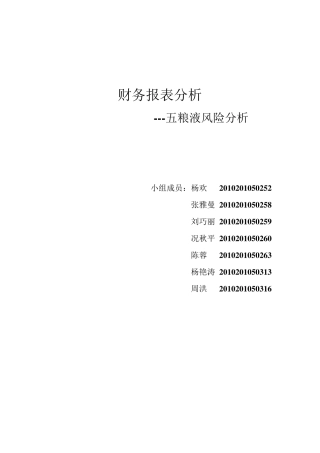 五粮液风险分析