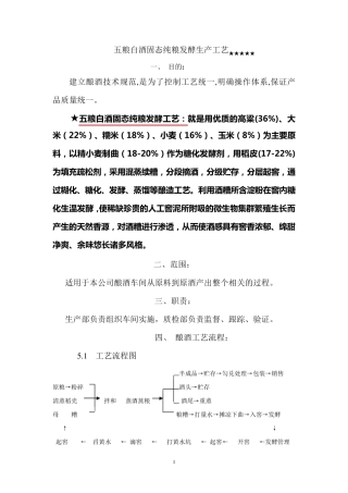 五粮白酒固态纯粮发酵生产工艺