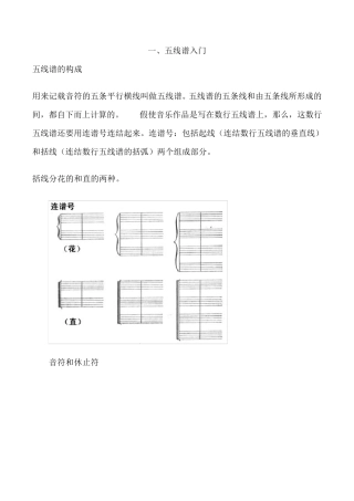 五线谱入门教学