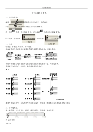 五线谱符号大全