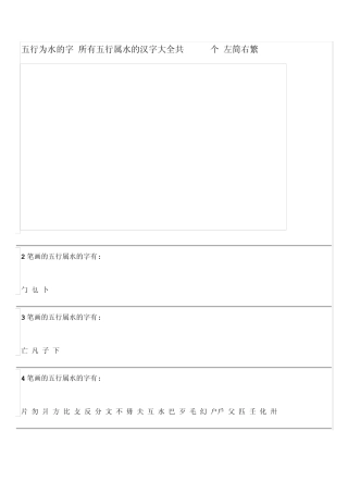 五行为水的字所有五行属水的汉字大全共2812个,左简右繁...