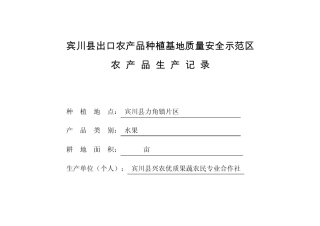 农产品生产记录表3