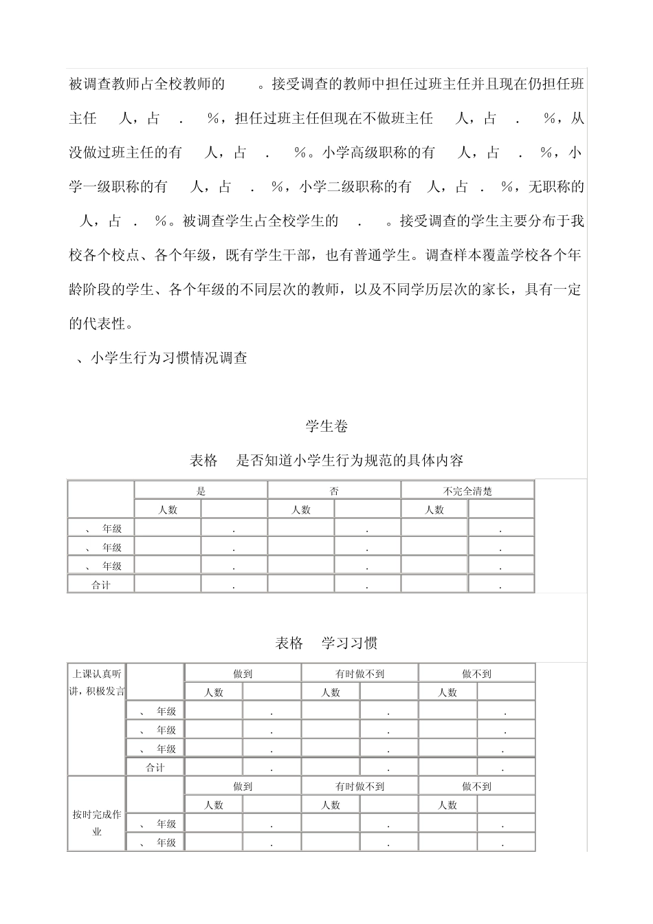 农村小学生不良行为习惯的调查与分析报告_第2页