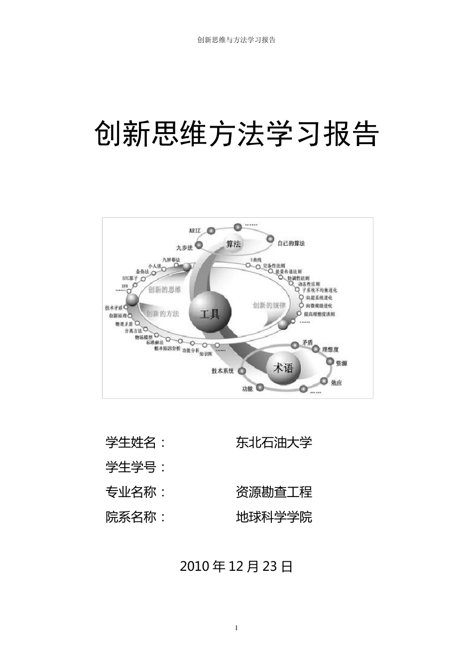 创新思维方法学习报告1triz_第1页