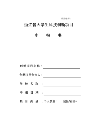 创新项目申报书