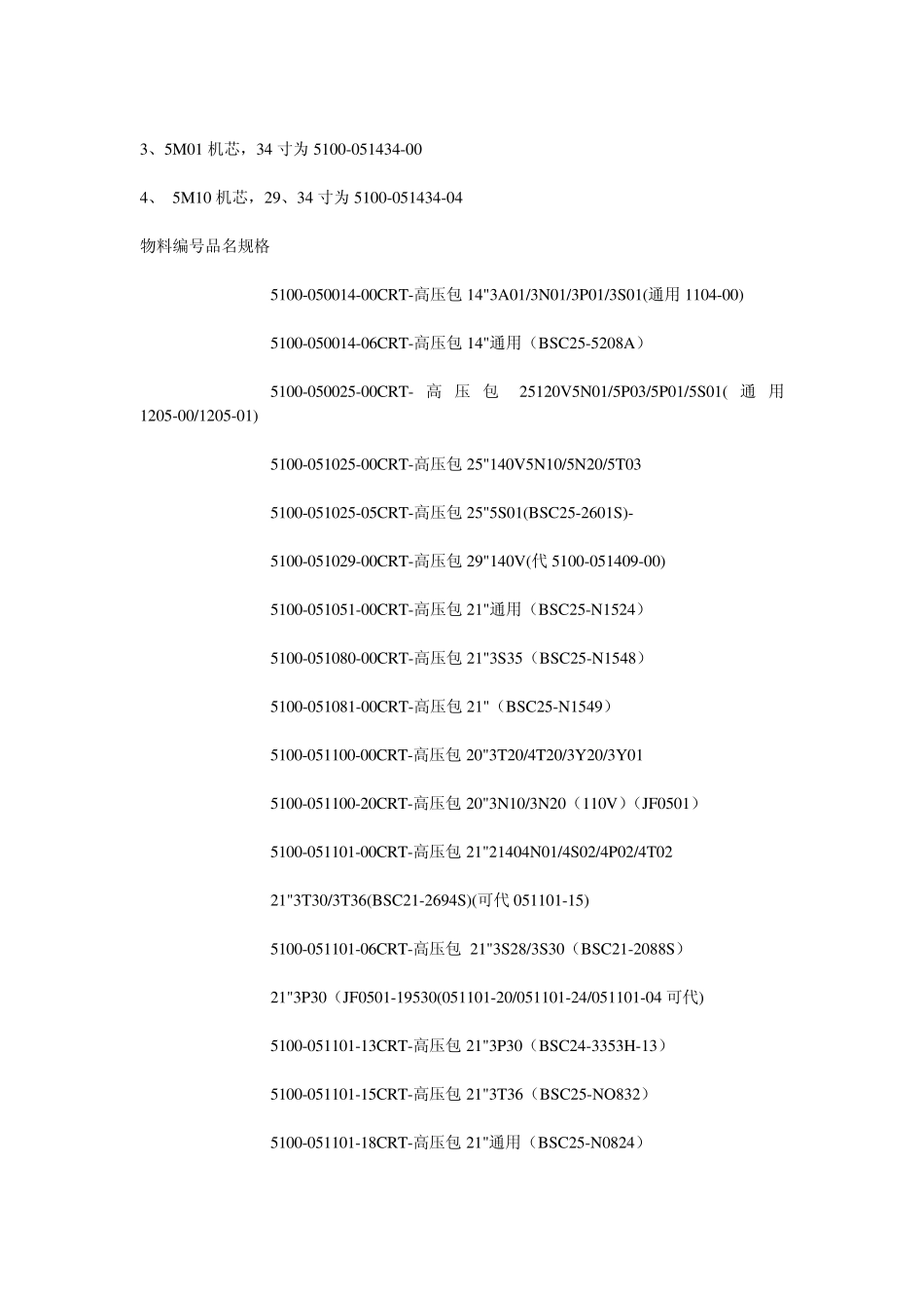 创维彩电行输出对照表高压包型号汇总_第2页