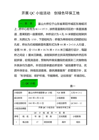 创绿色环保工地QC小组