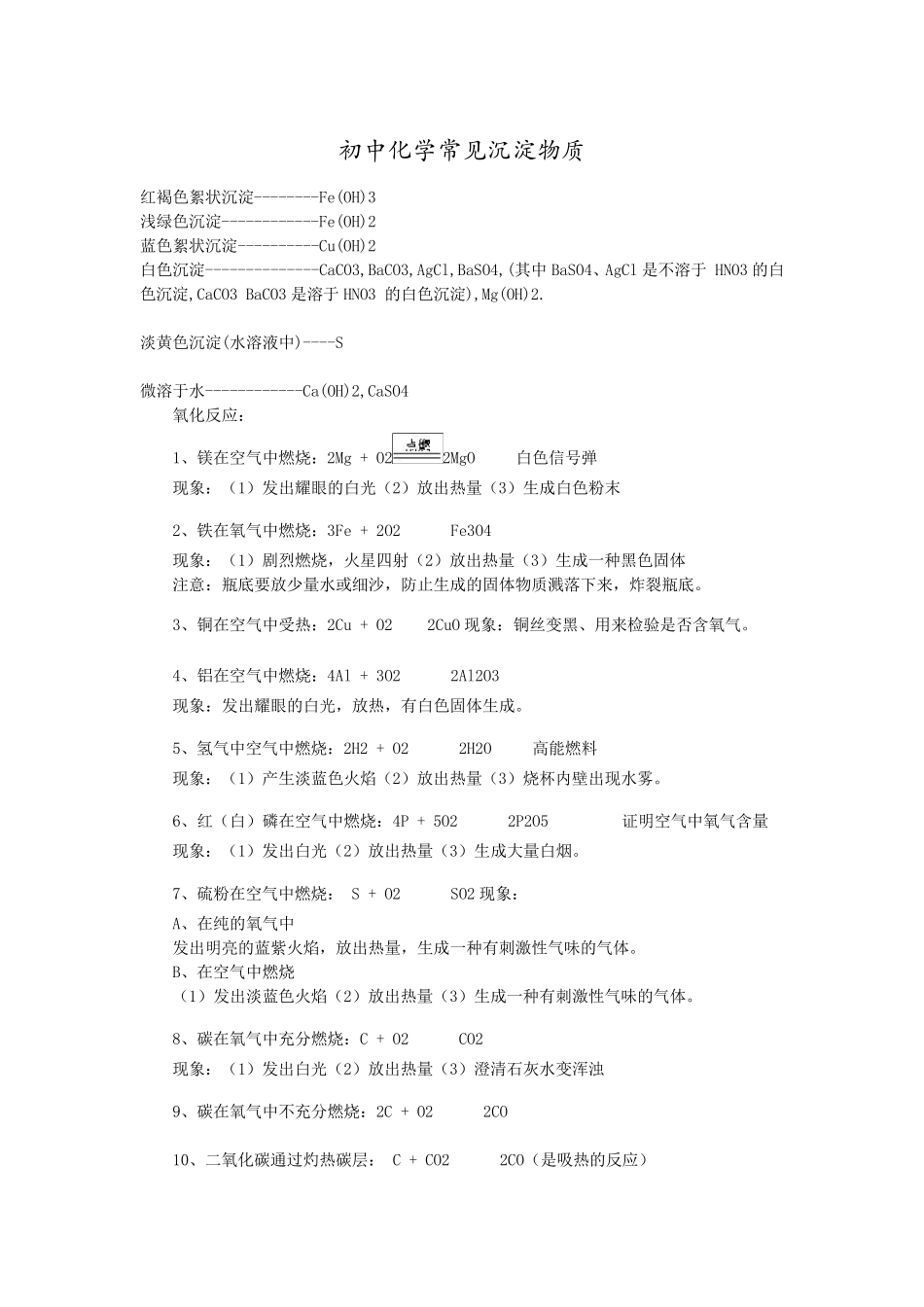 初、高中化学沉淀及颜色_第3页
