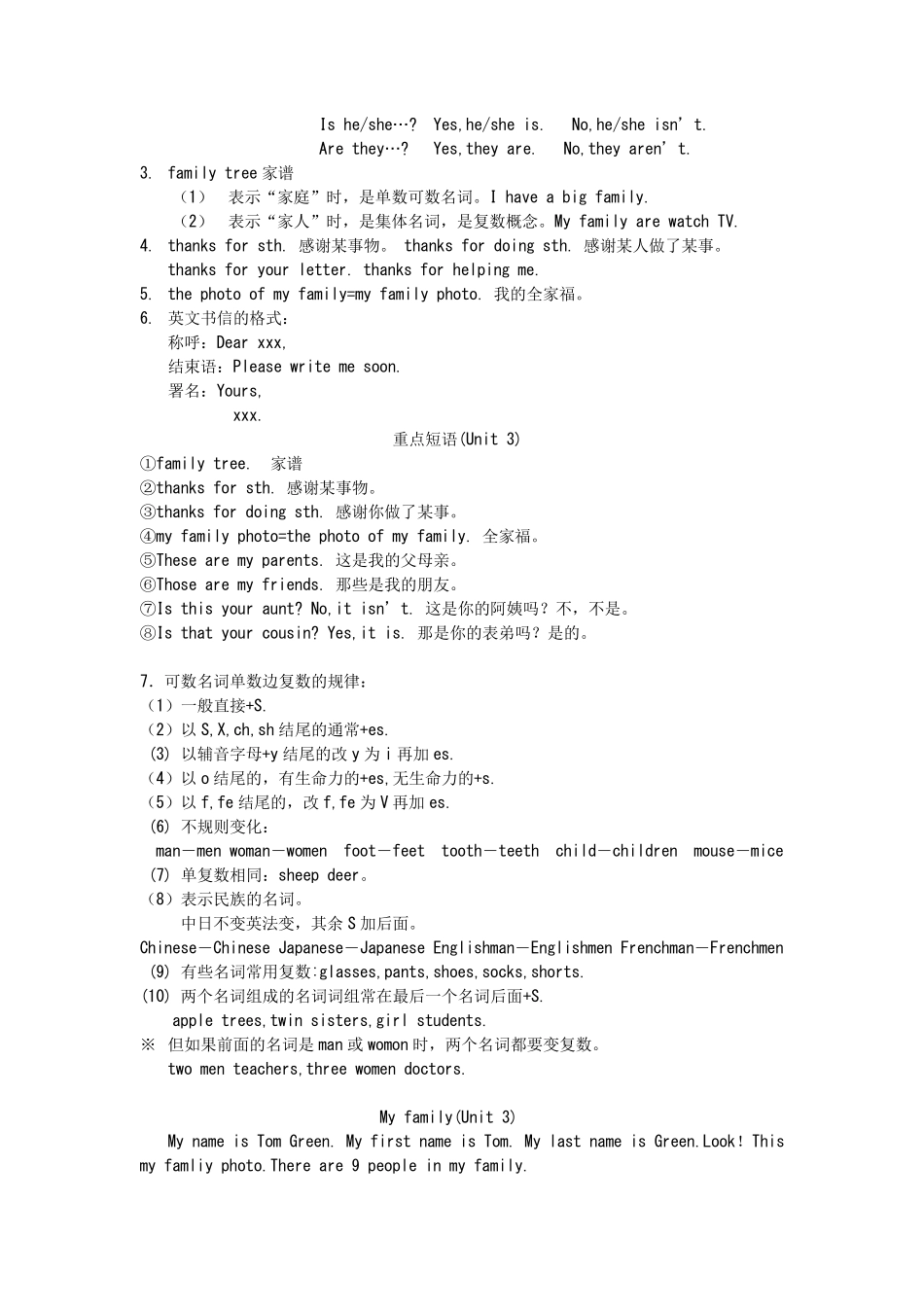 初一上学期英语笔记_第3页