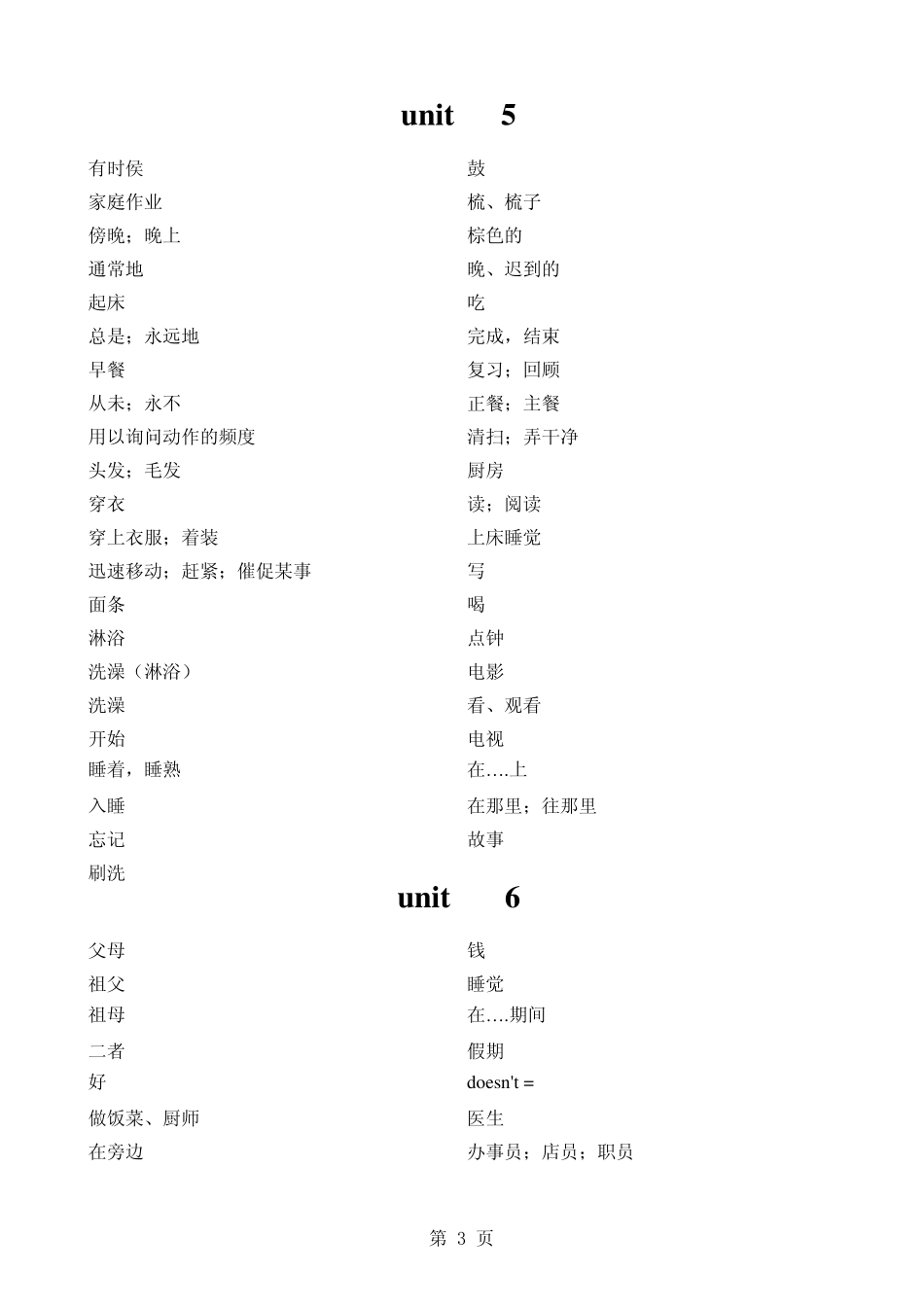 初一上英语单词_第3页