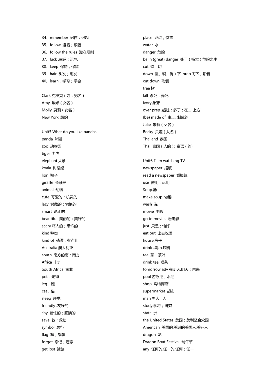 初一下册英语单词表单词列表所有单词_第3页