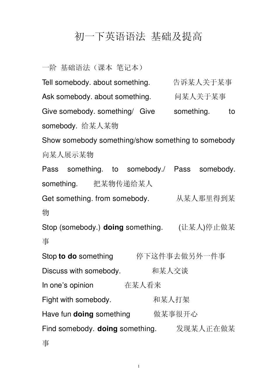 初一下英语语法_基础及提高_第1页