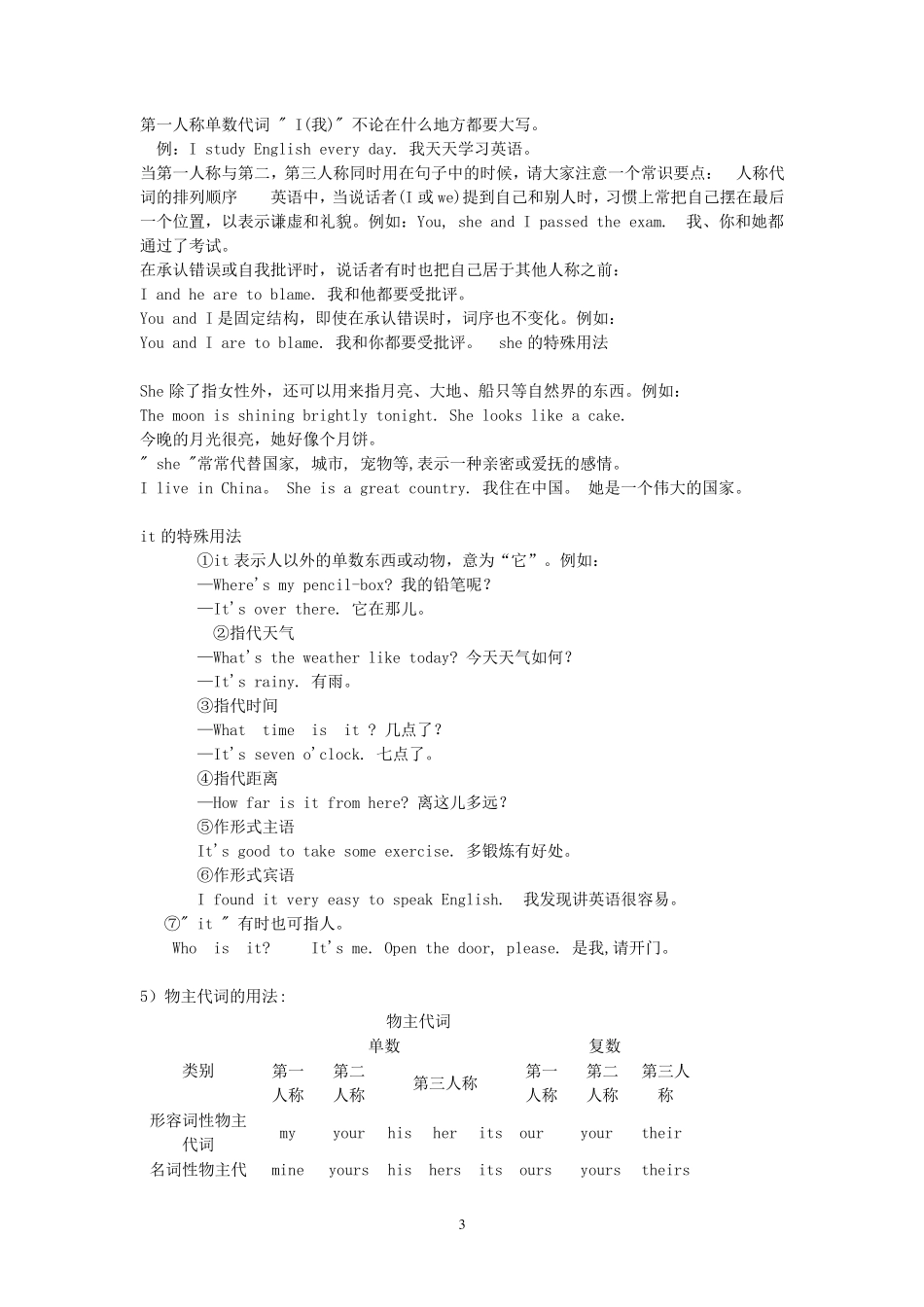 初一代词讲解_第3页