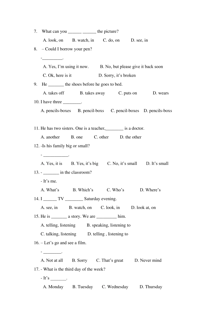 初一入学考试英语试卷_第2页