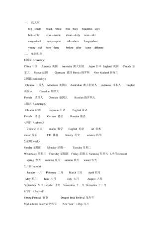 初一初二英语词汇