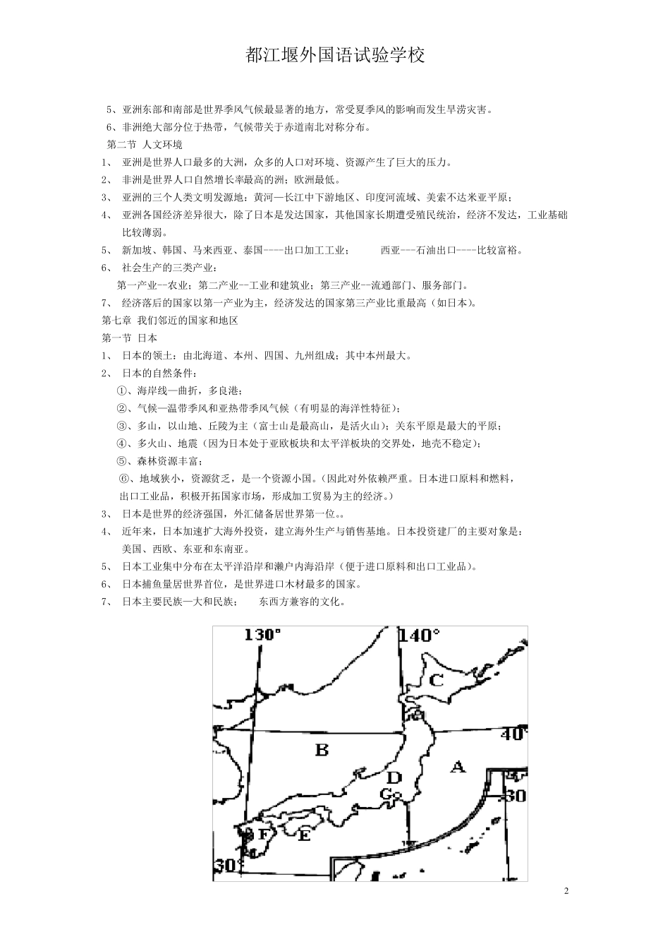 初一地理下册复习提纲_第2页