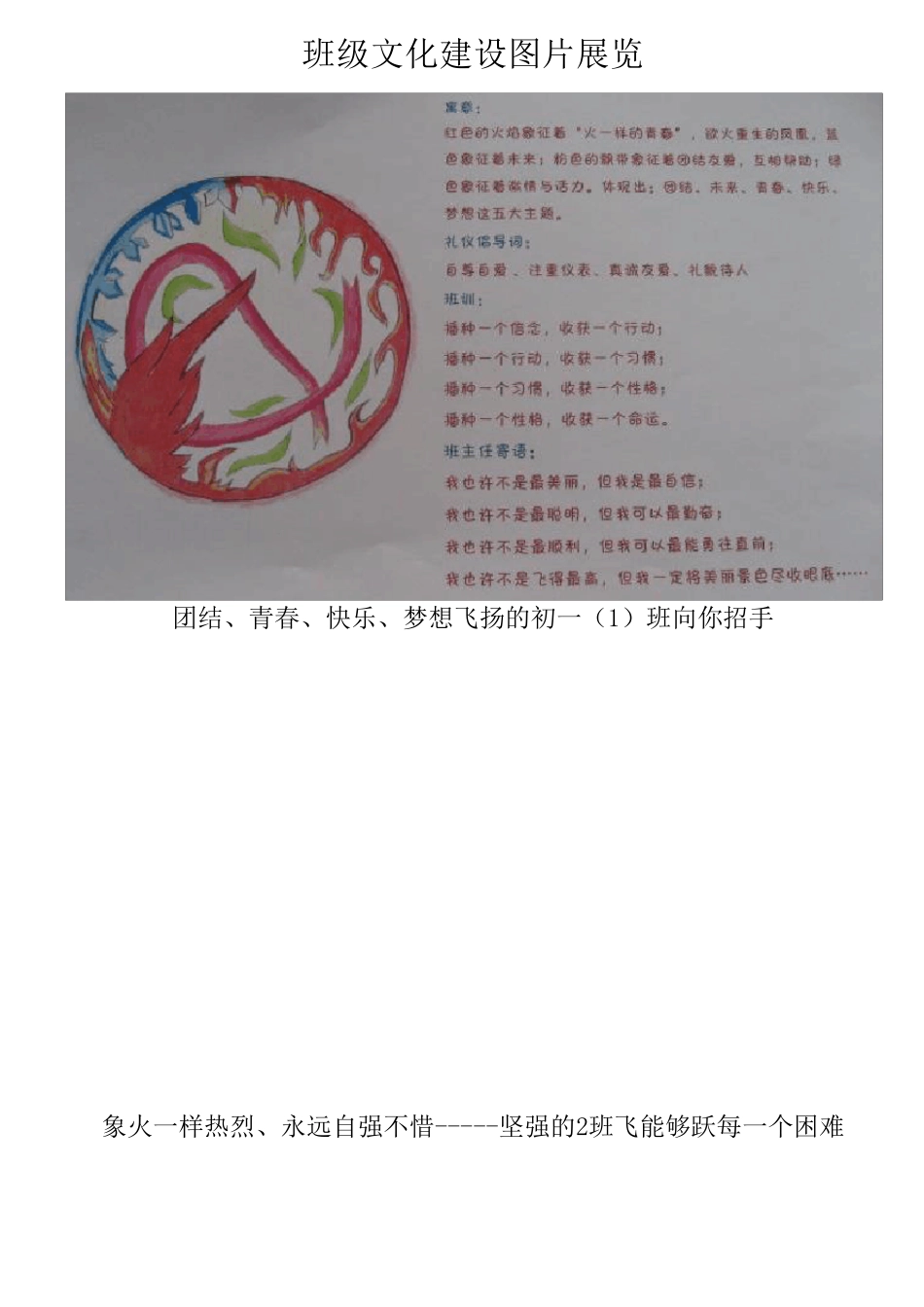 初一年级班级文化建设图片展览_第1页