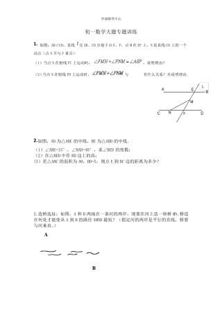 初一数学大题专题训练(提高训练)