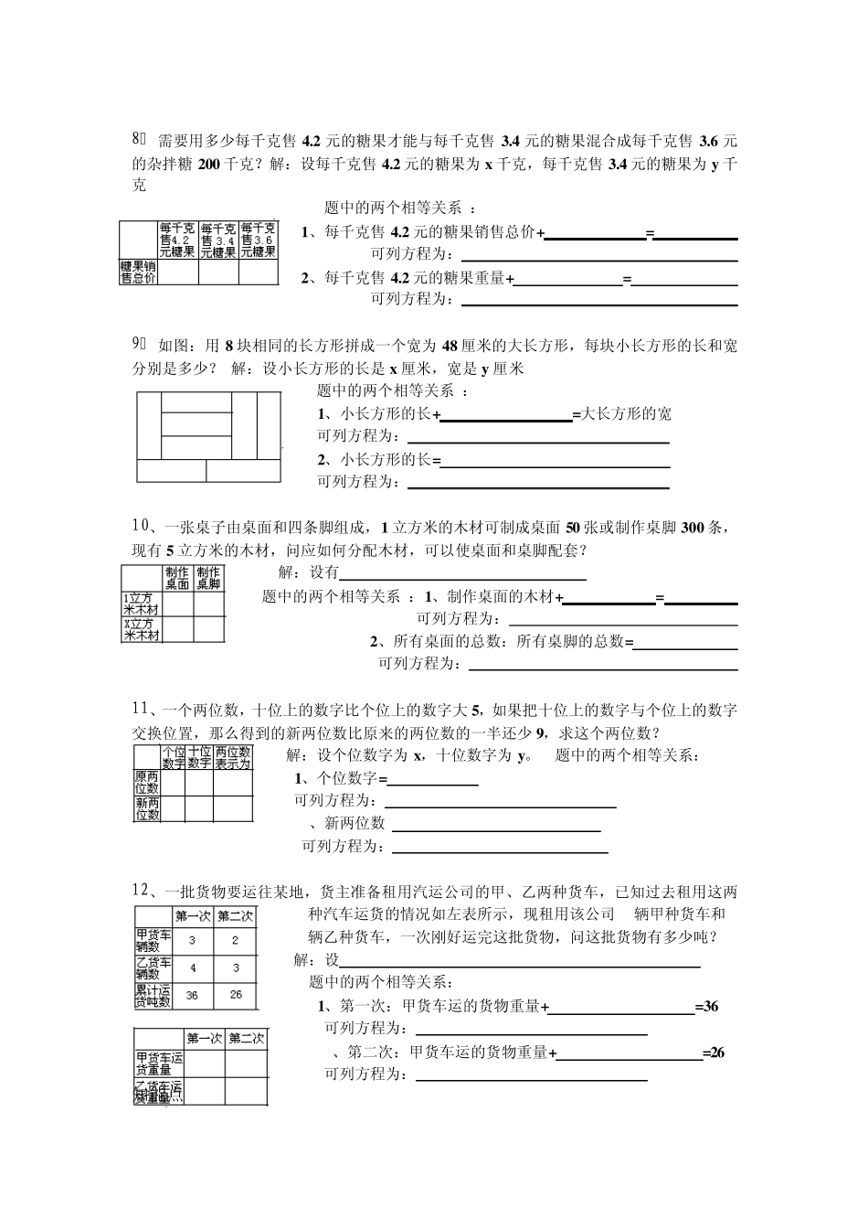 初一数学问题(二元一次方程组,不等式组)_第3页