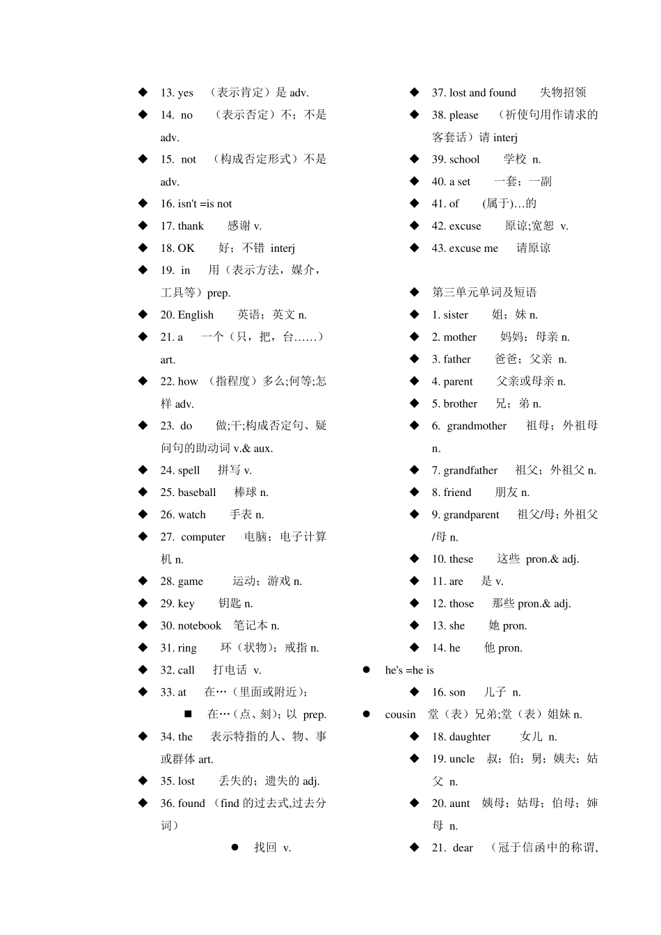 初一英语上册单词表人教版(新课标)_第2页