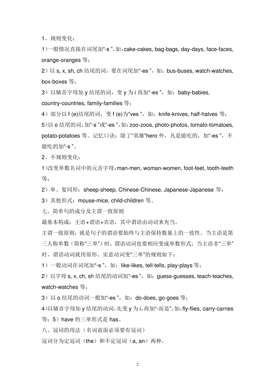初一英语上册知识点总复习_第2页
