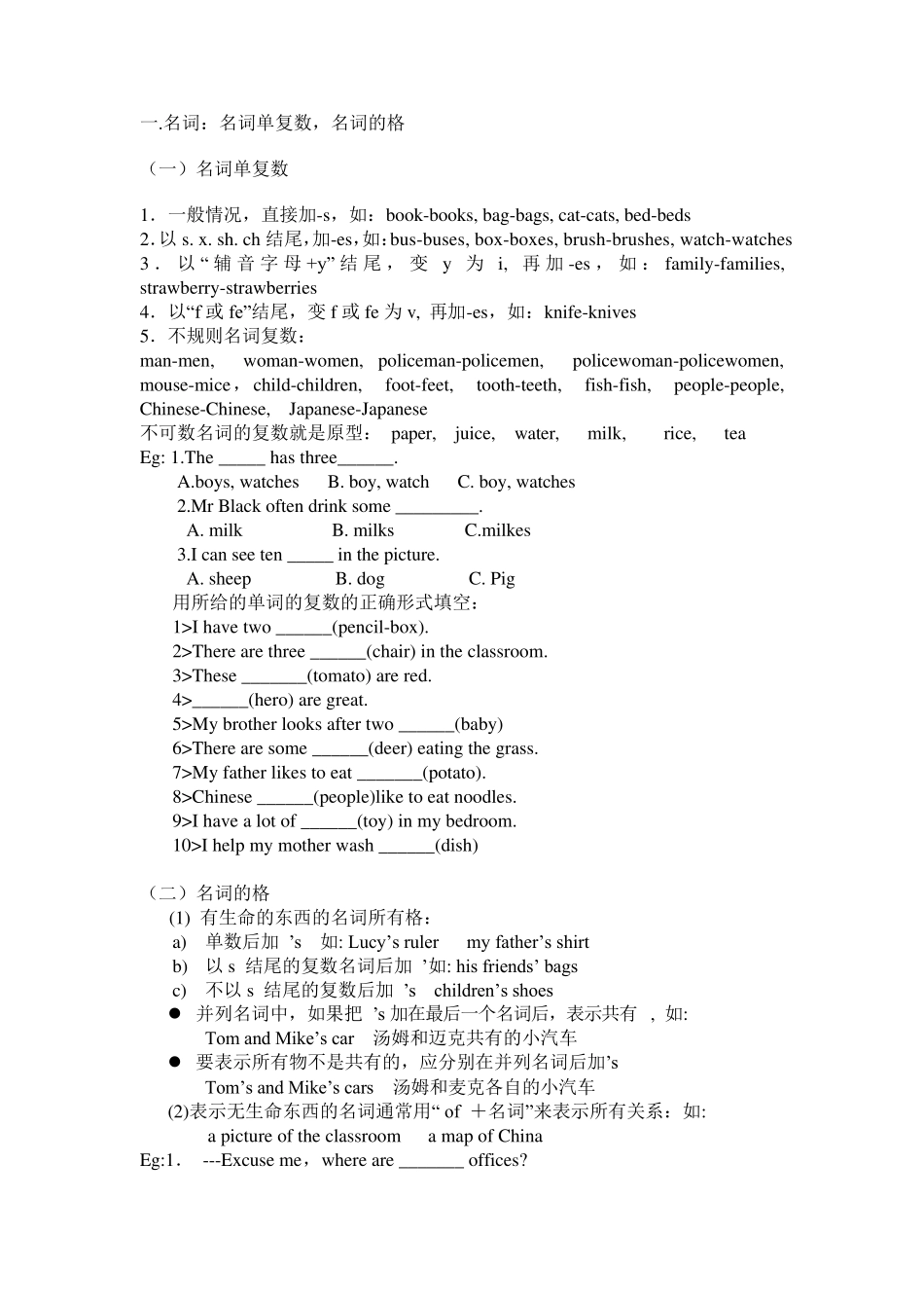 初一英语上册语法知识点_第1页
