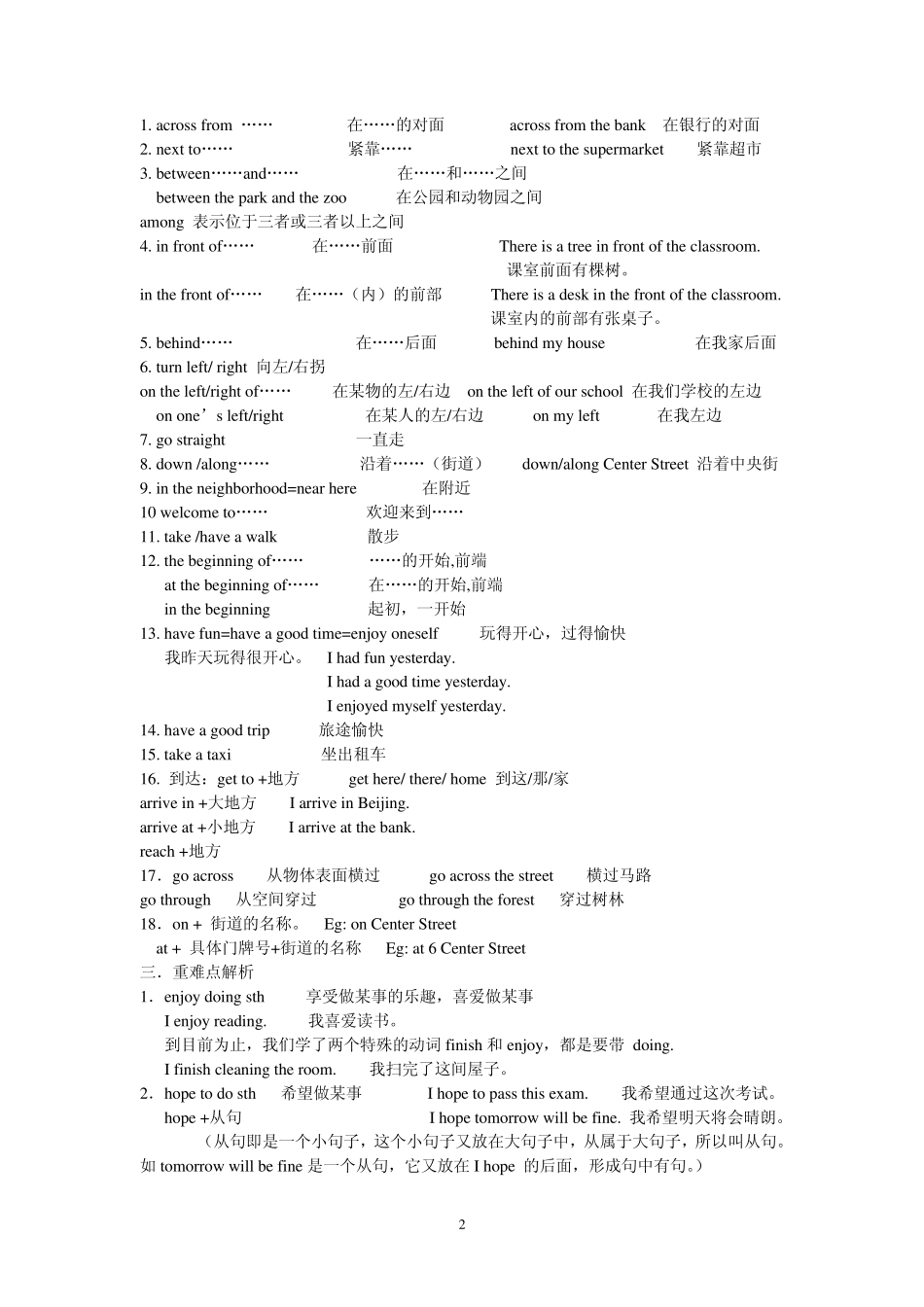初一英语下册112单元总结_第2页