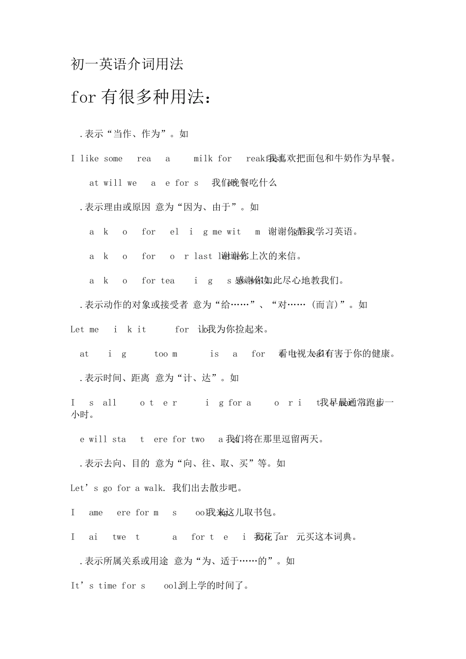 初一英语介词用法_第1页
