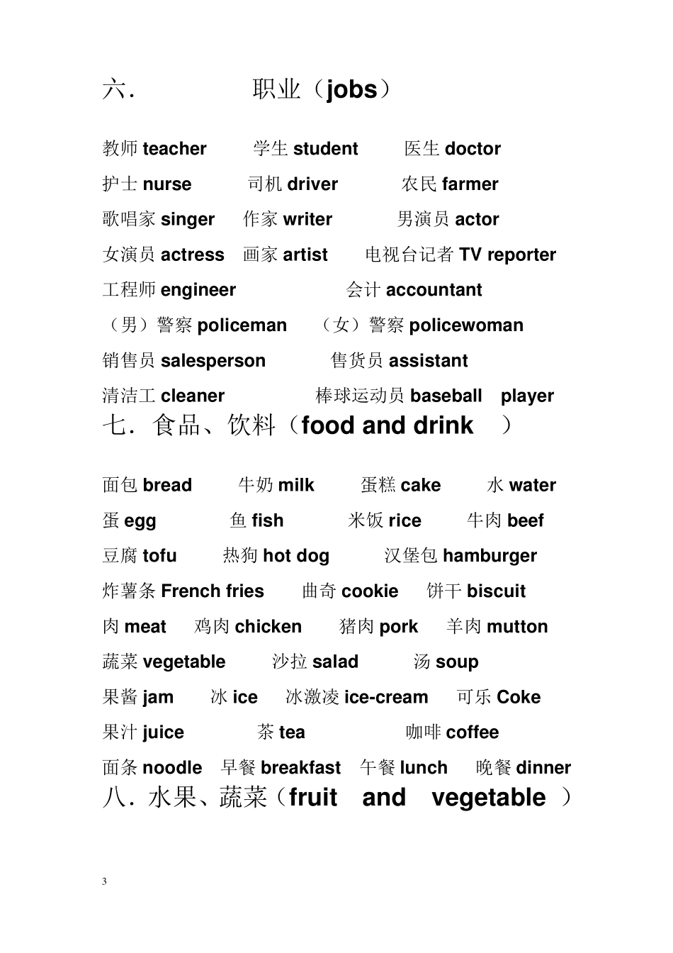 初一英语单词必背_第3页