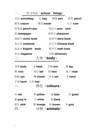 初一英语单词必背