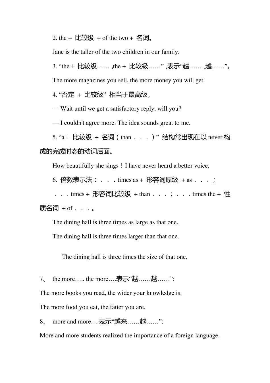 初一英语语法形容词的比较级最高级讲解及练习_第3页