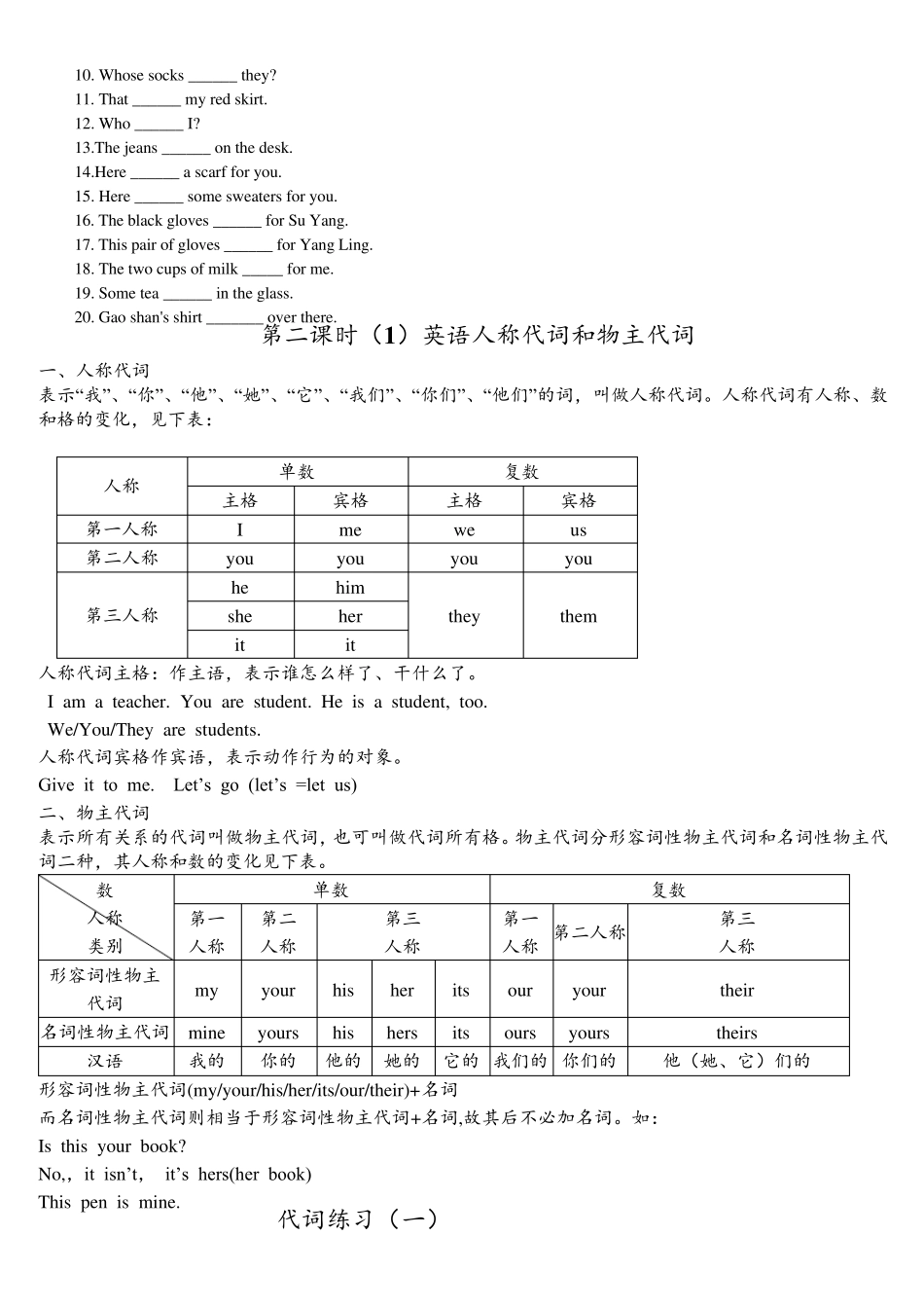 初一英语语法知识点总结复习(最新超详细版)_第2页