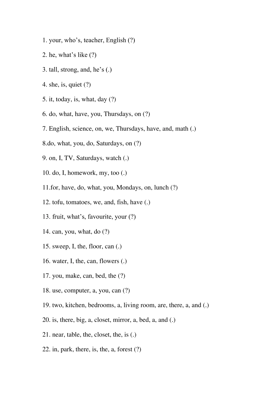 初一英语选词填空12选10_第1页