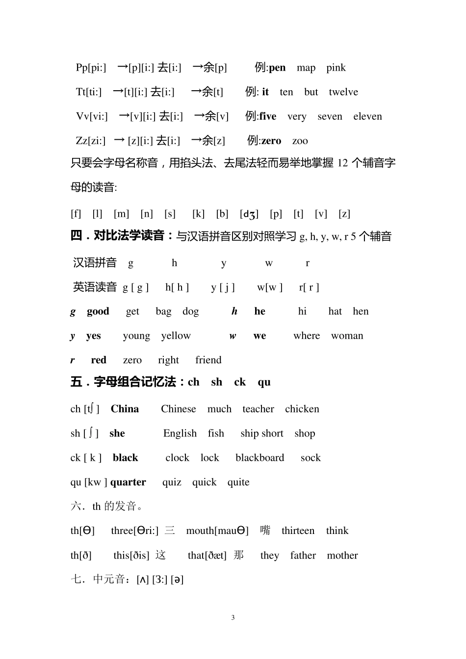 初一英语音标入门_第3页