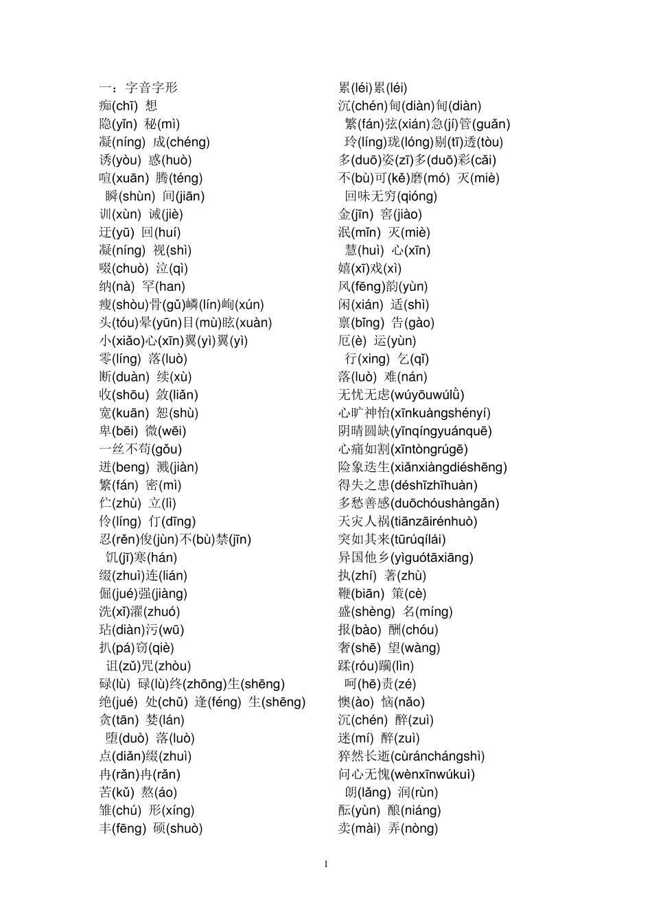 初一语文基础知识大全_第1页