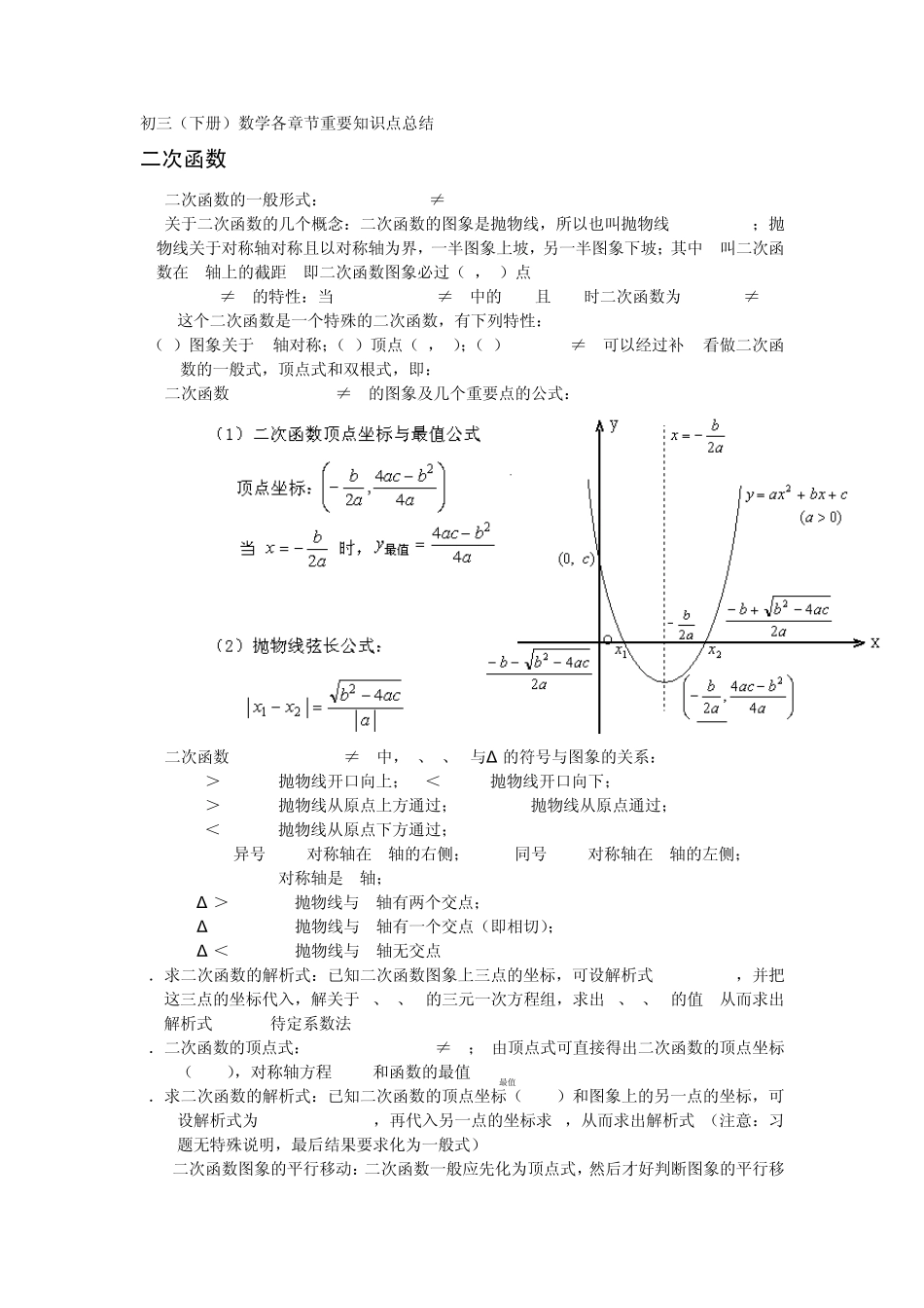 初三(下册)数学知识点详解_第1页