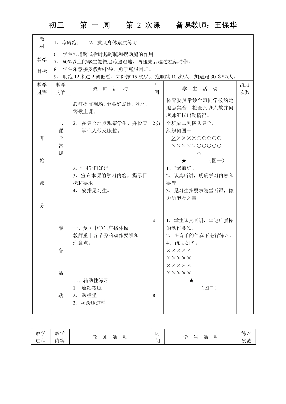 初三体育全册教案_第3页