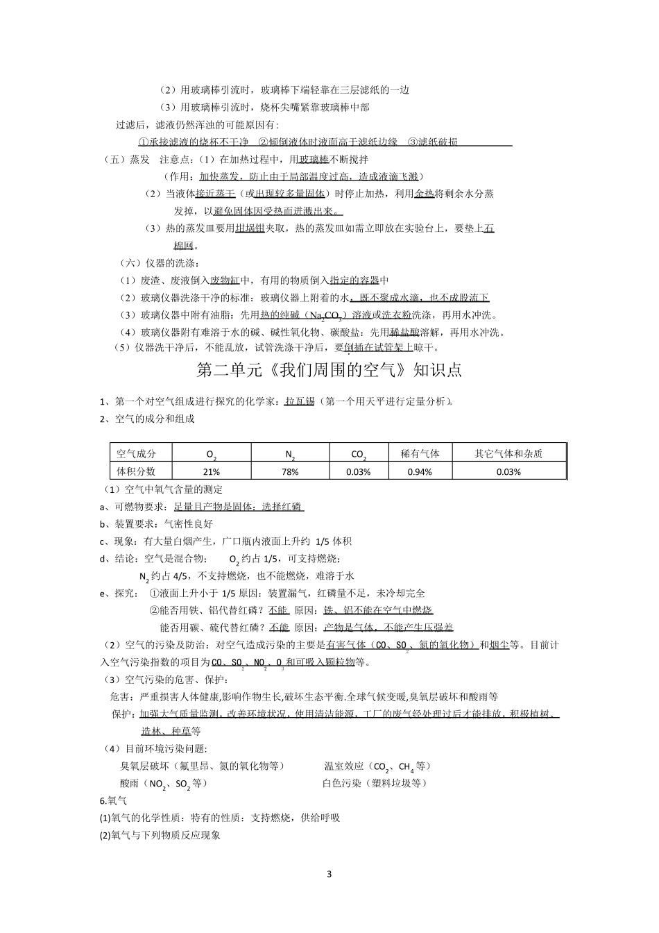 初三化学上册期中考试知识点总结_第3页