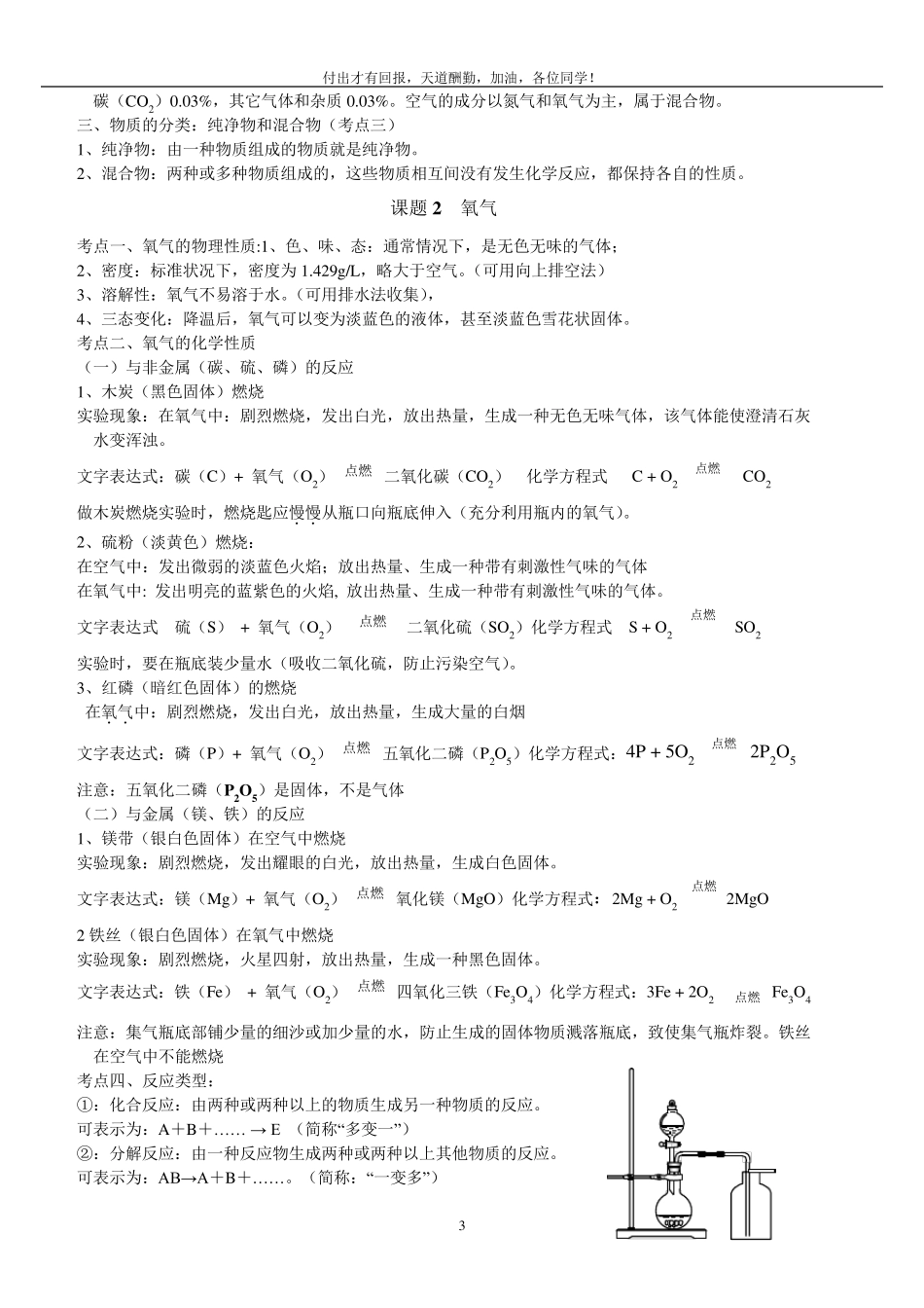 初三化学上册期末重点复习资料_第3页
