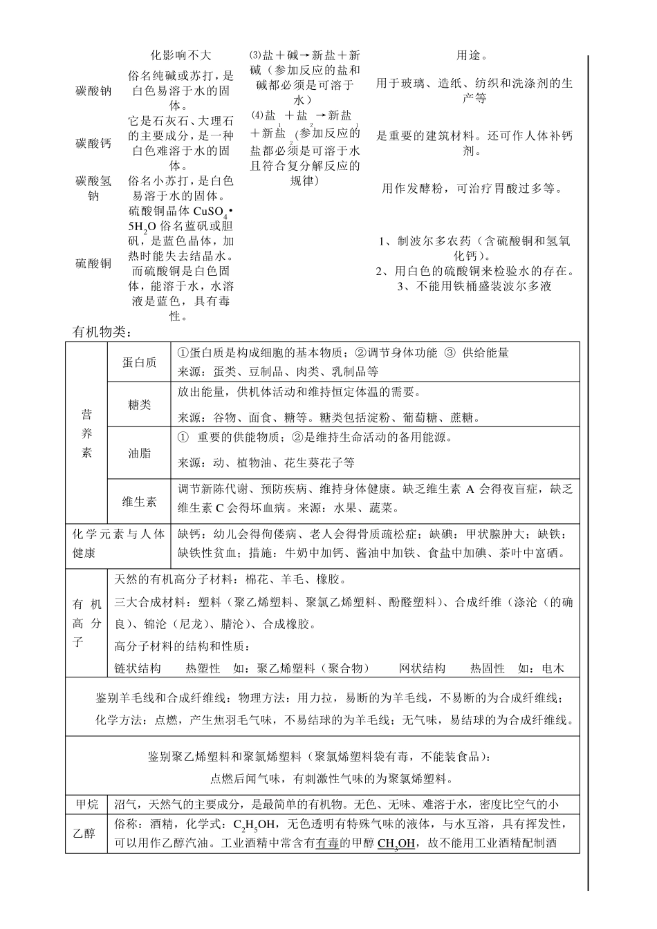 初三化学常见物质的性质和用途_第3页