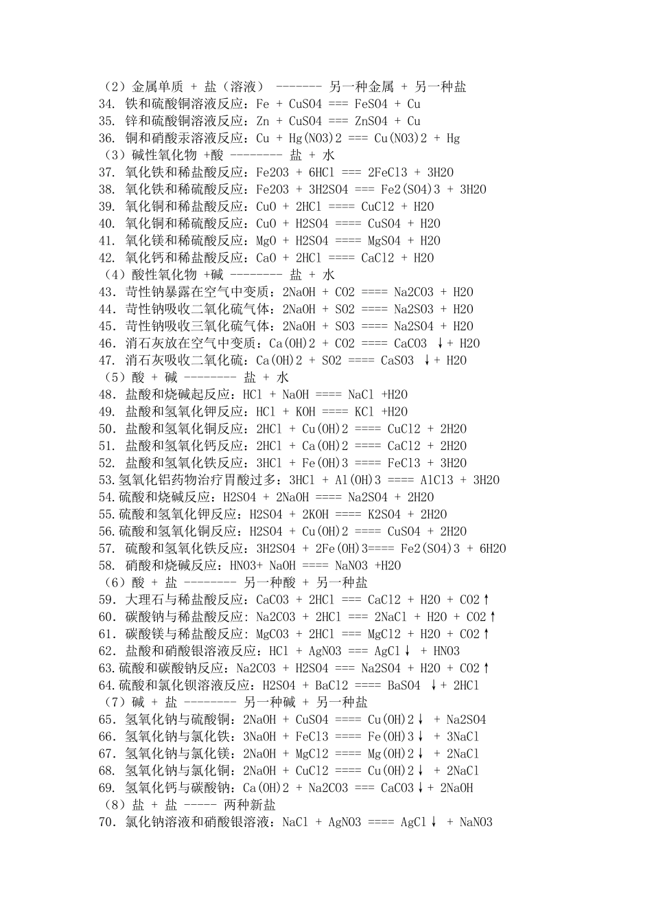 初三化学方程式(最全版!)_第3页