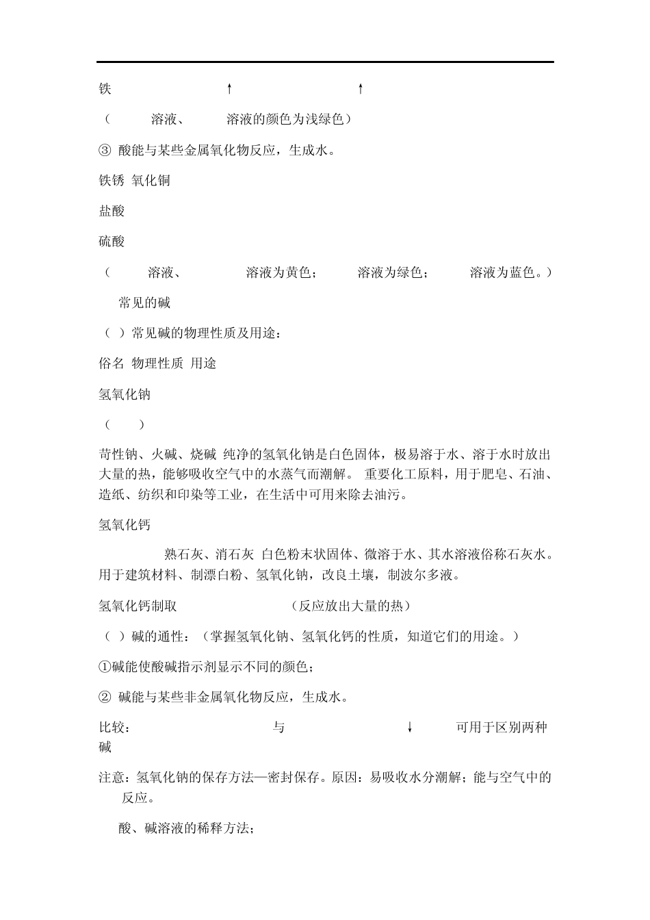 初三化学有关酸碱盐化合物沉淀知识汇总_第3页