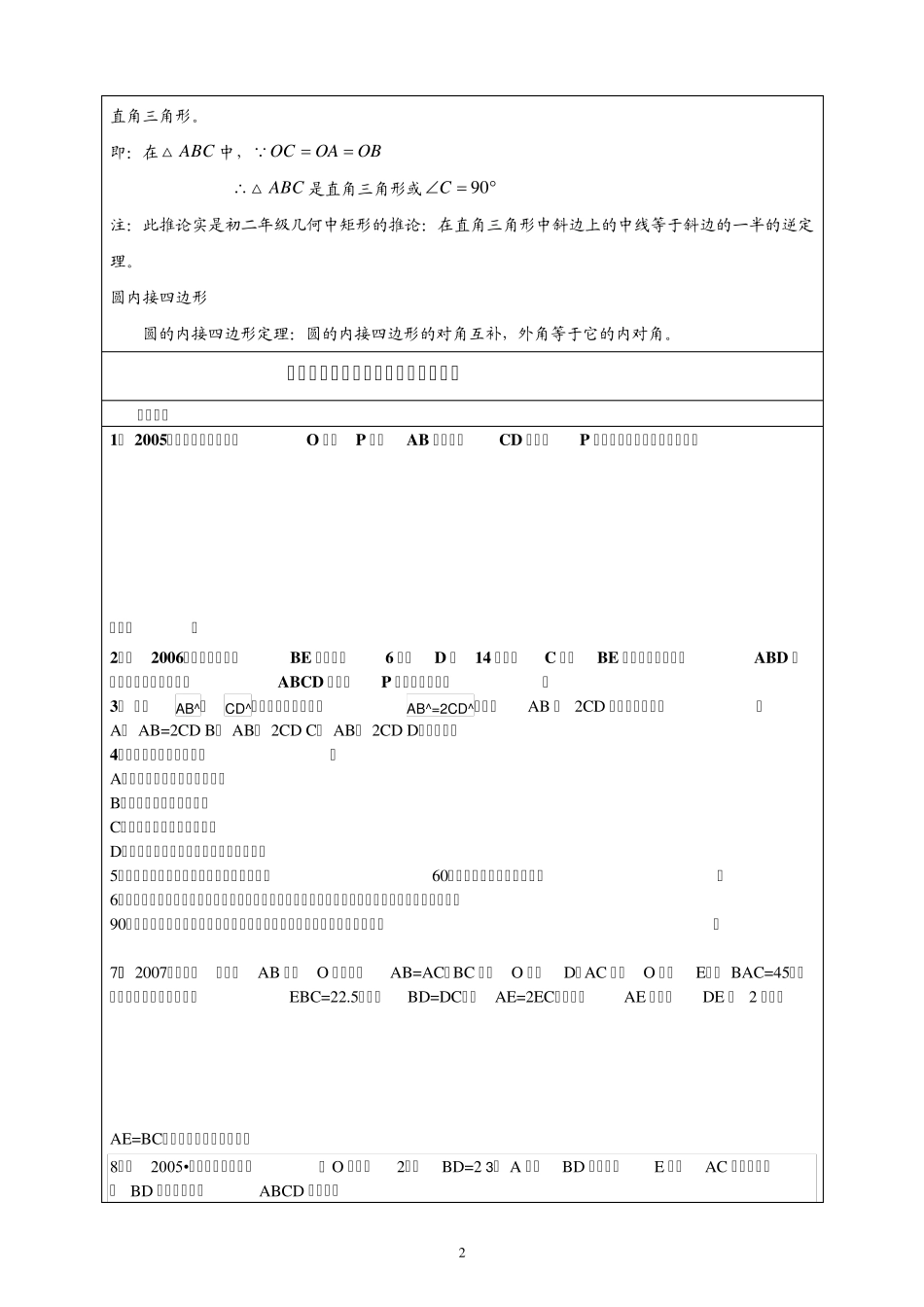 初三数学圆周角和圆心角讲解921日_第2页