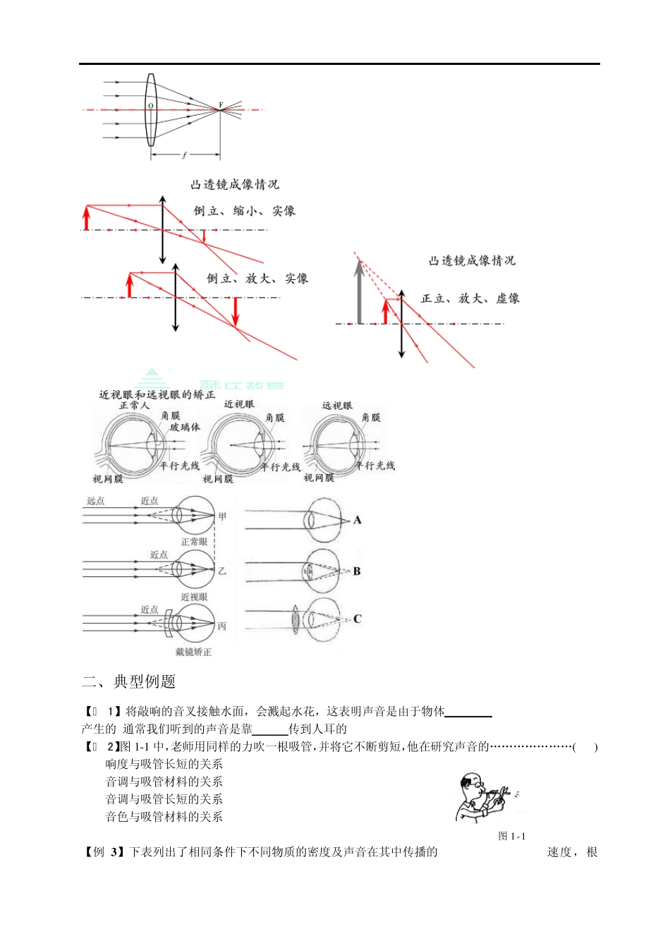 初三物理总复习声学、光学综合_第3页