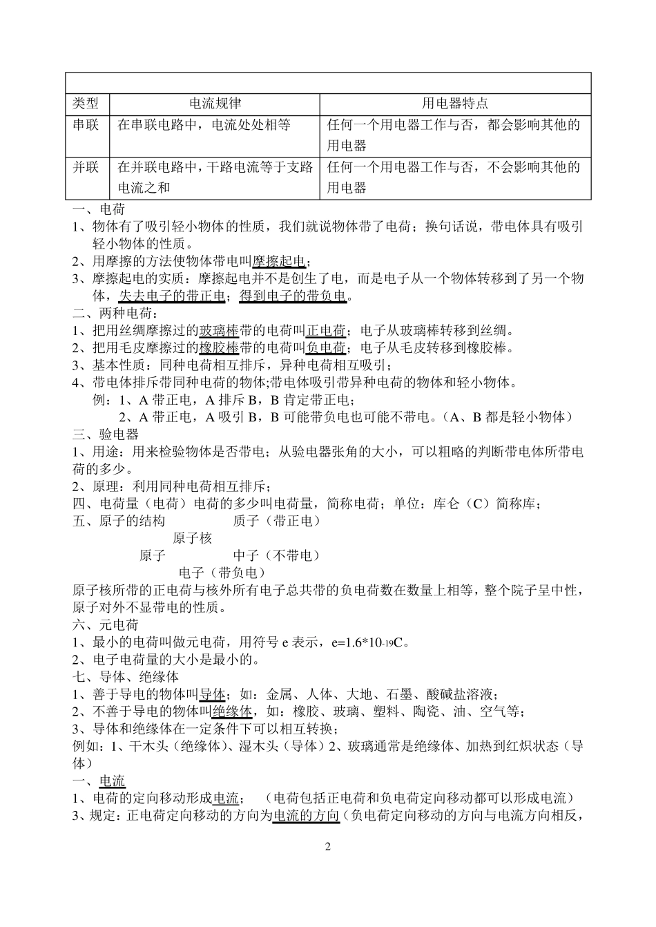 初三物理电流和电路知识点总结_第2页