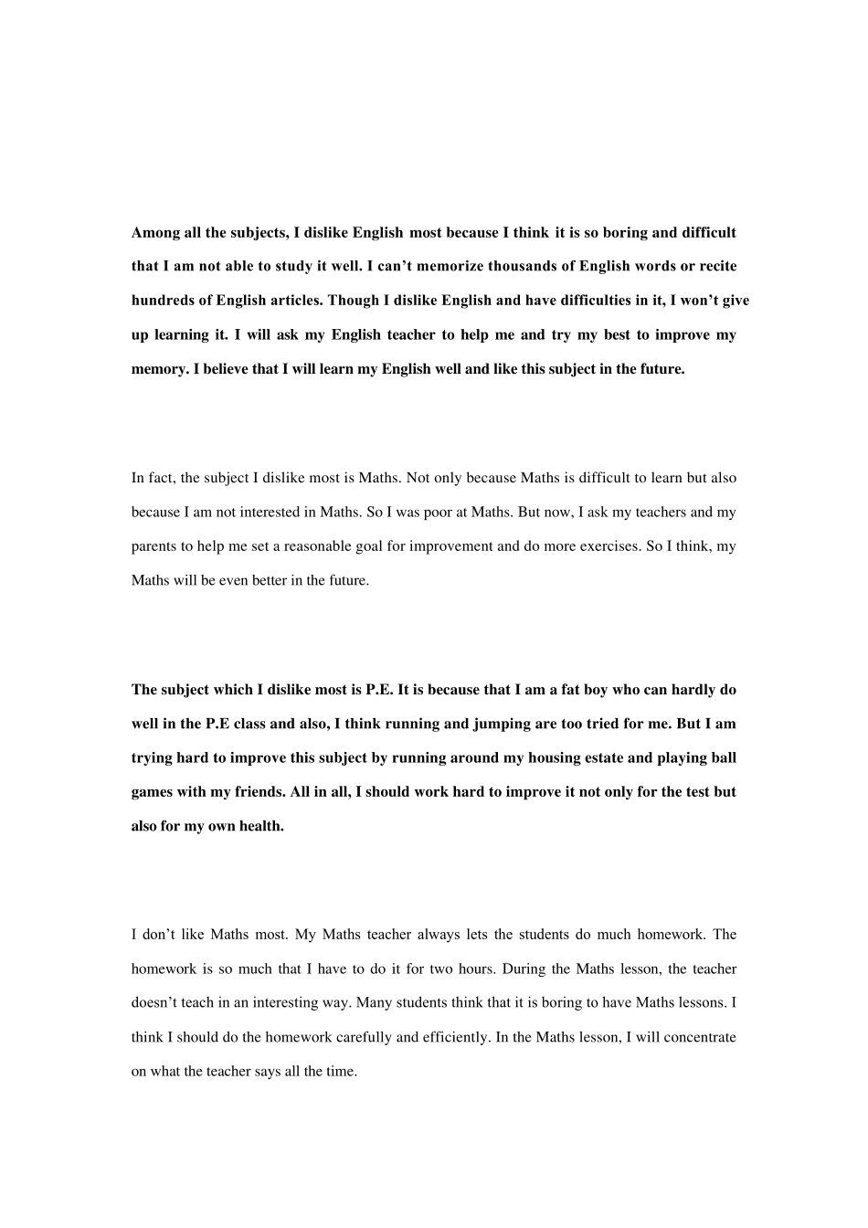 初三英语作文优秀学生习作_第2页