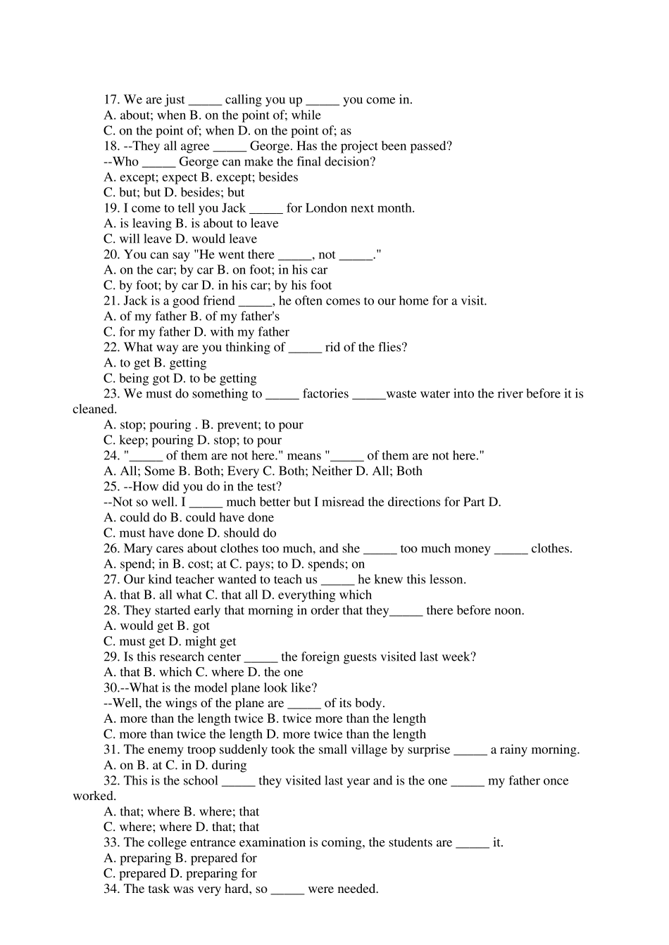 初三英语复习单项选择100题及答案_第2页