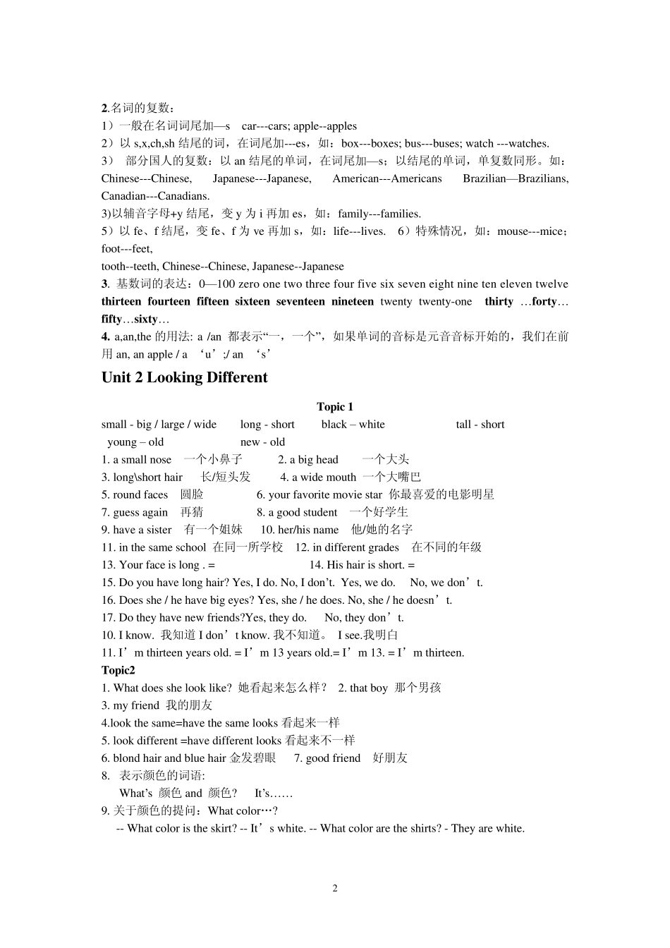 初三英语总复习笔记_第2页